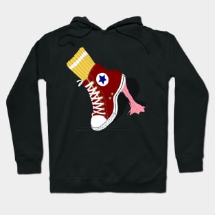 Vintage Sticky Shoe Design Hoodie